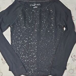 Aeropostale Black Sequin Long Sleeve Top